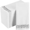 Weiße, stoffähnliche Papierservietten, individuell vergoldet, bedruckte Airlaid-Dinnerserviette, für Restaurant, Hotel, Hochzeit, Tischparty