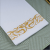 Weiße, stoffähnliche Papierservietten, individuell vergoldet, bedruckte Airlaid-Dinnerserviette, für Restaurant, Hotel, Hochzeit, Tischparty