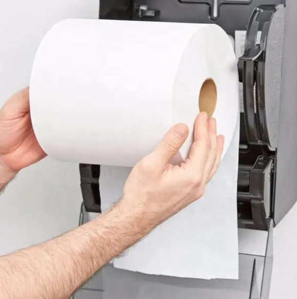 Internationale Jumbo-Rollenhandtuchpapier-Jungfrau, kundenspezifische kommerzielle Papierhandtuchrolle